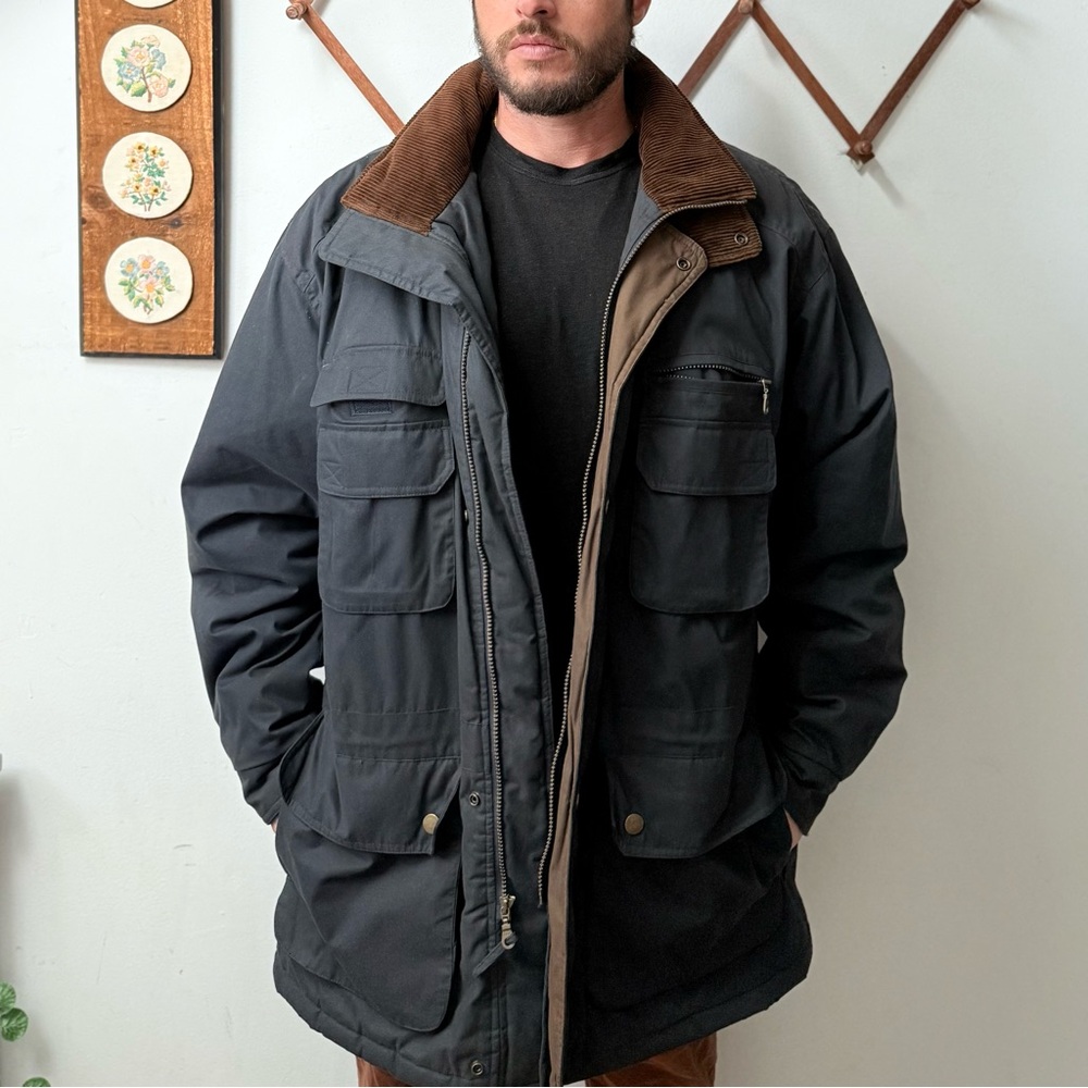 Vintage 90s Corduroy Collar Field Coat - Picture 10 of 16